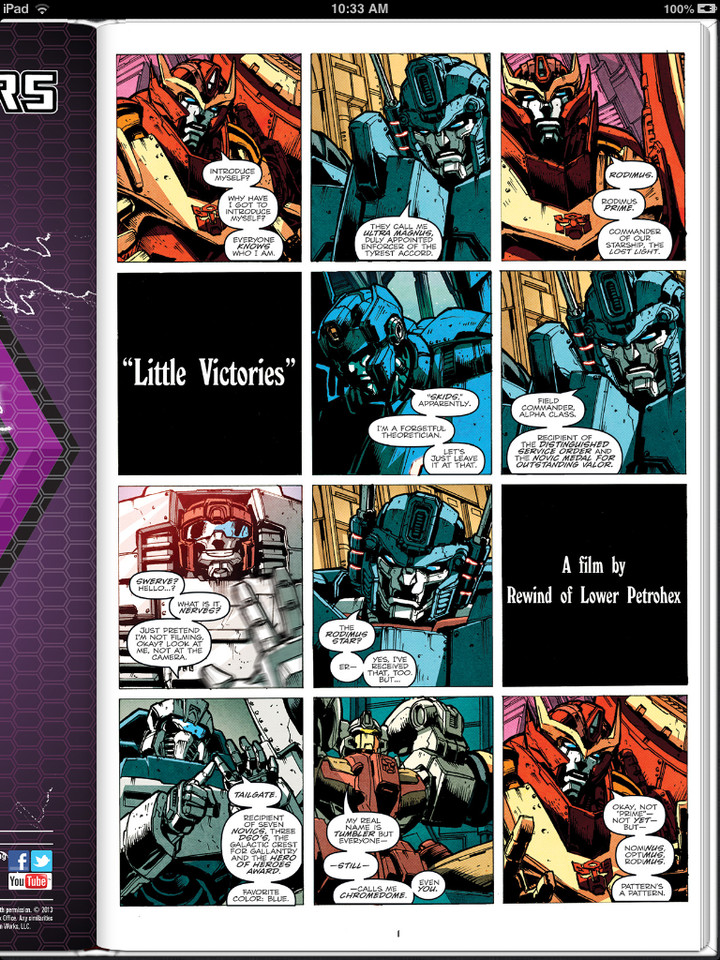 Transformers: More Than Meets the Eye #22 Three Page Comic Book